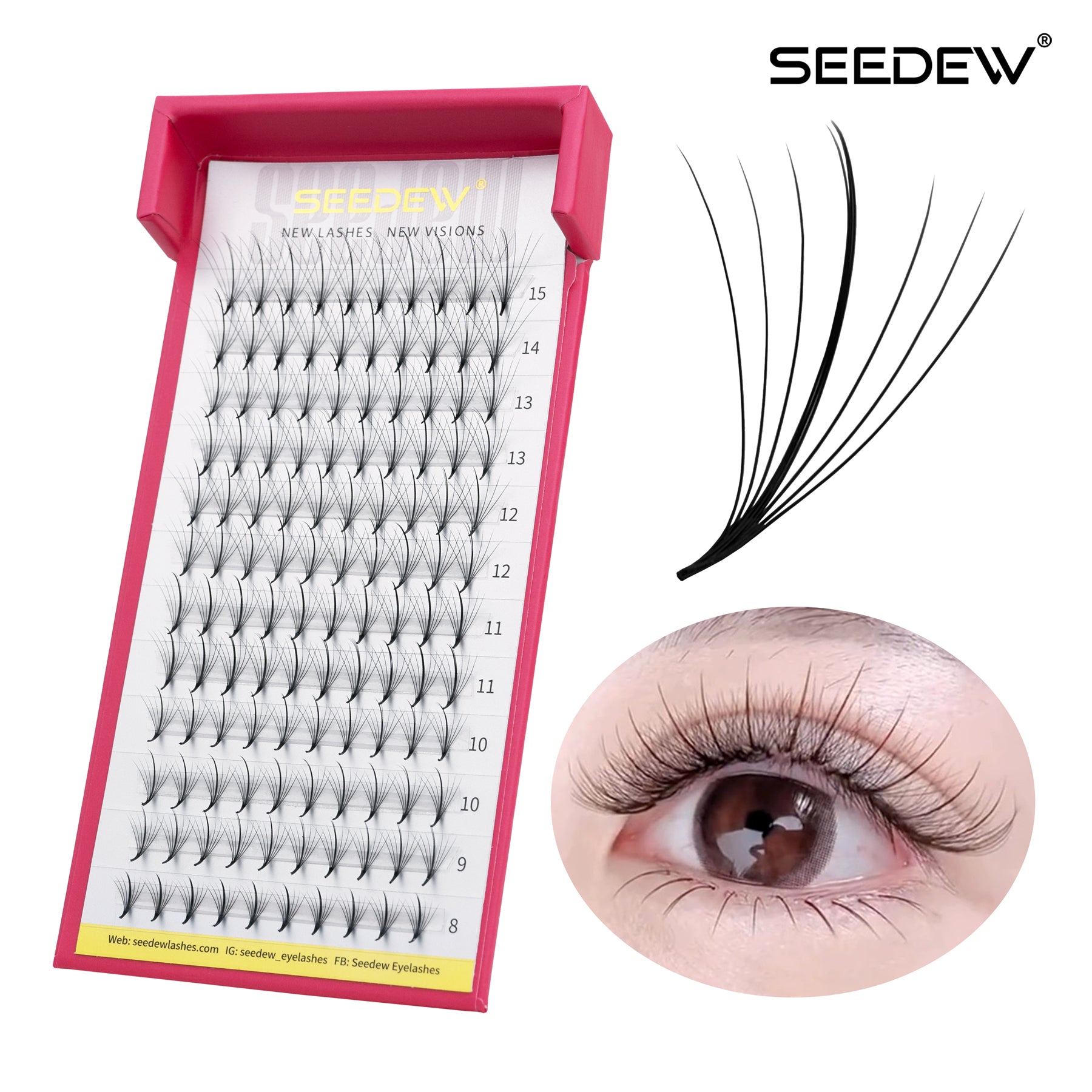 Extensiones de pestañas prefabricadas 6D/10D