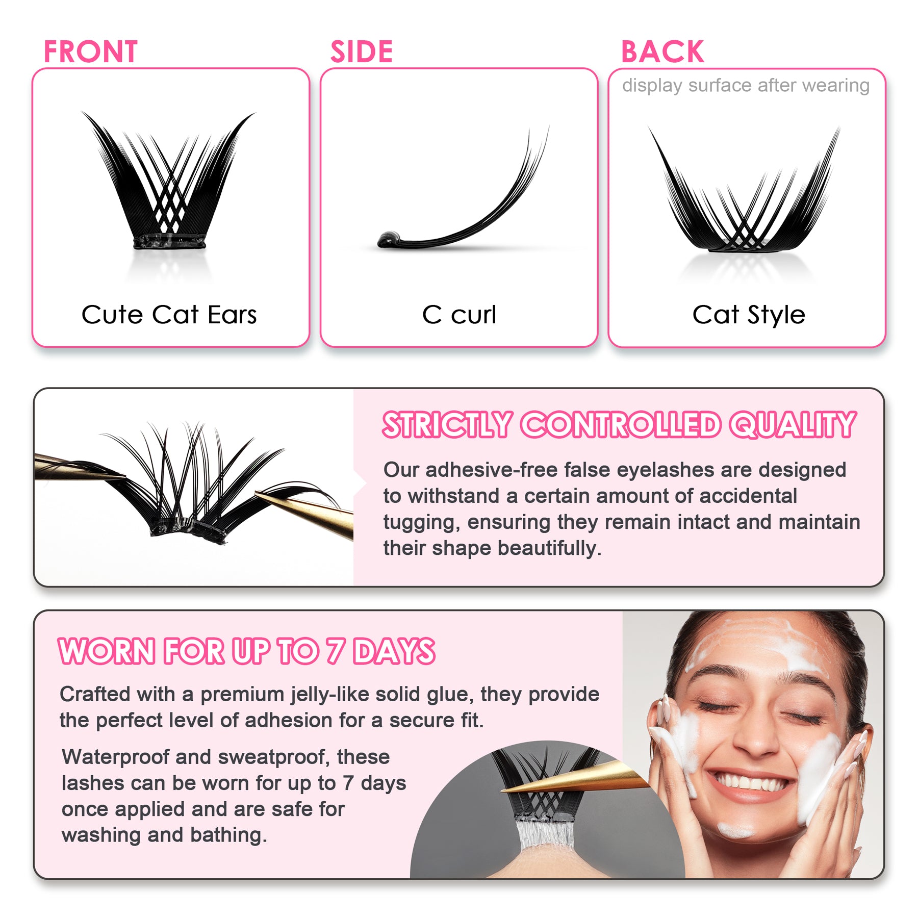 Pop-On Eyelashes - Cat Mist