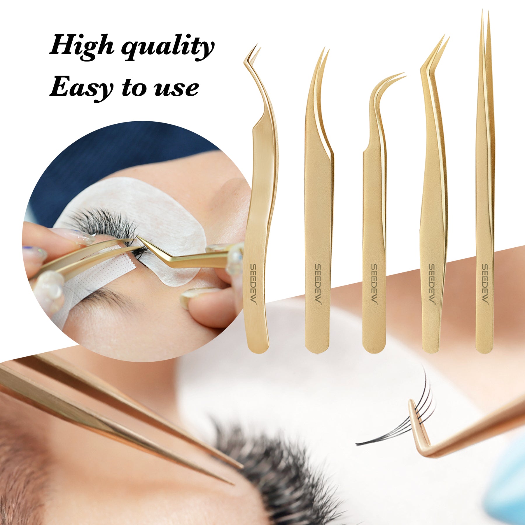 Professional Tweezers Set(S) 5Pcs/set for Eyelash Extensions