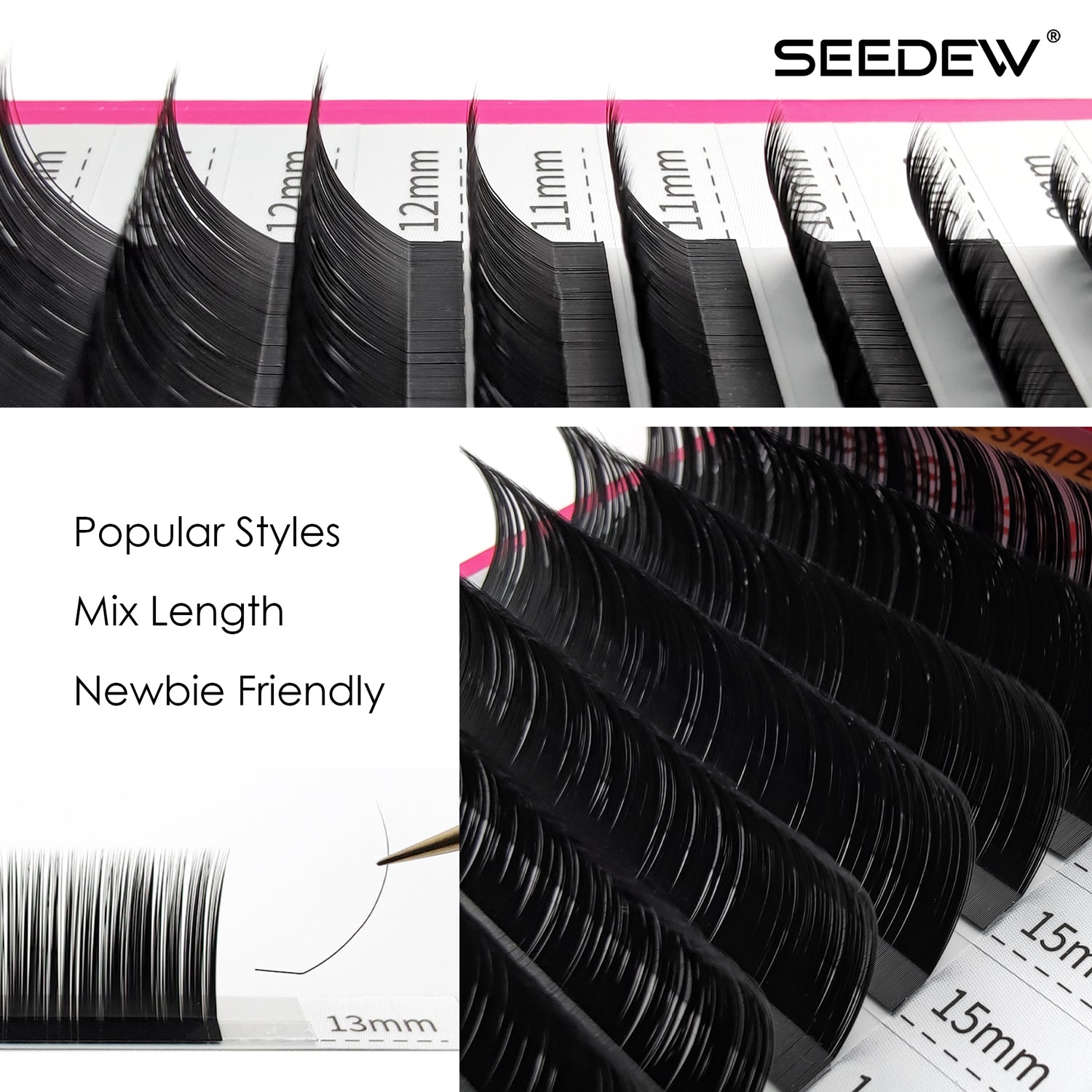 Extensiones de pestañas de forma especial L/LJ/LB/LC/LD/N