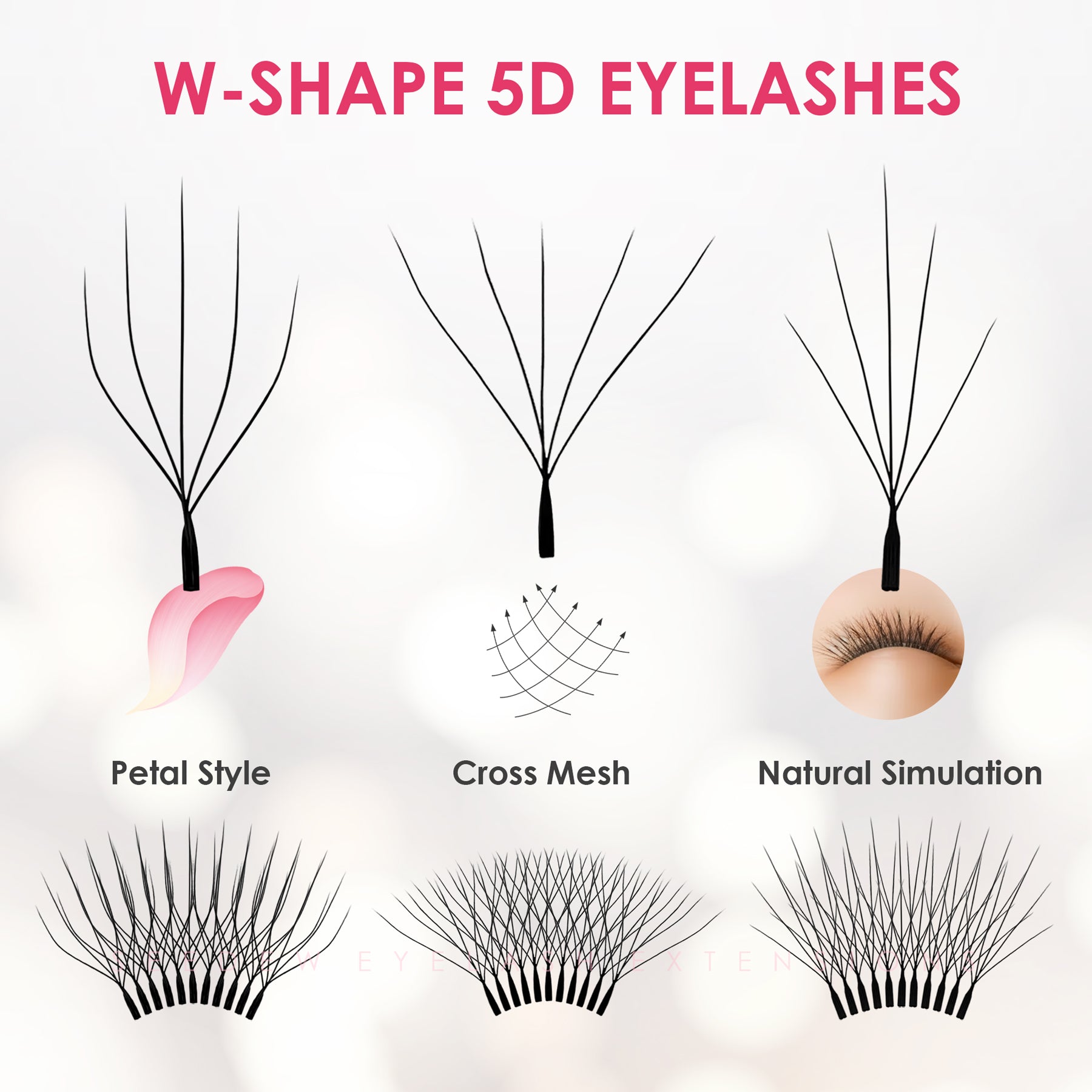W Shape Wispy-5D Premade Fans Eyelash Extensions