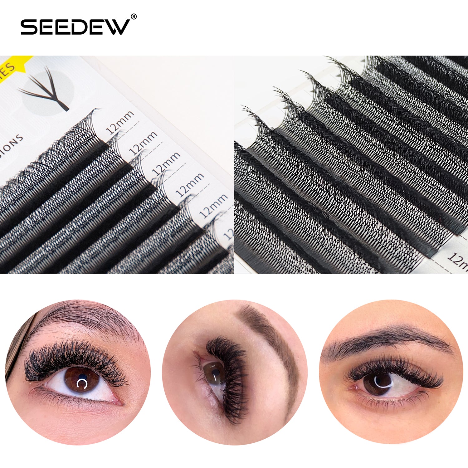 W Shape Two Split Tips 3D Eyelash Extensions