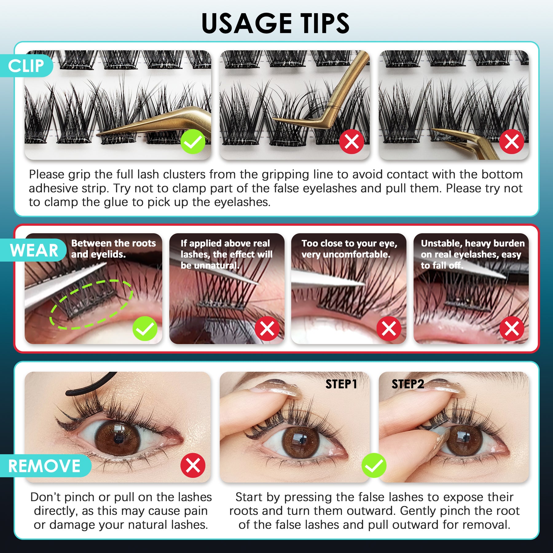 Pop-On Eyelashes - 3D Volume Bloom