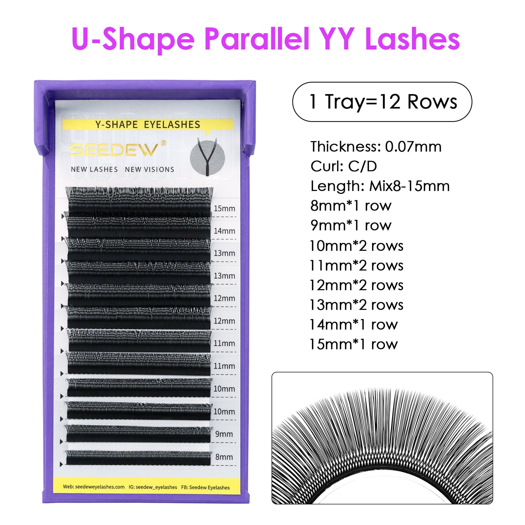 U-Shape Parallel YY Eyelash Extensions