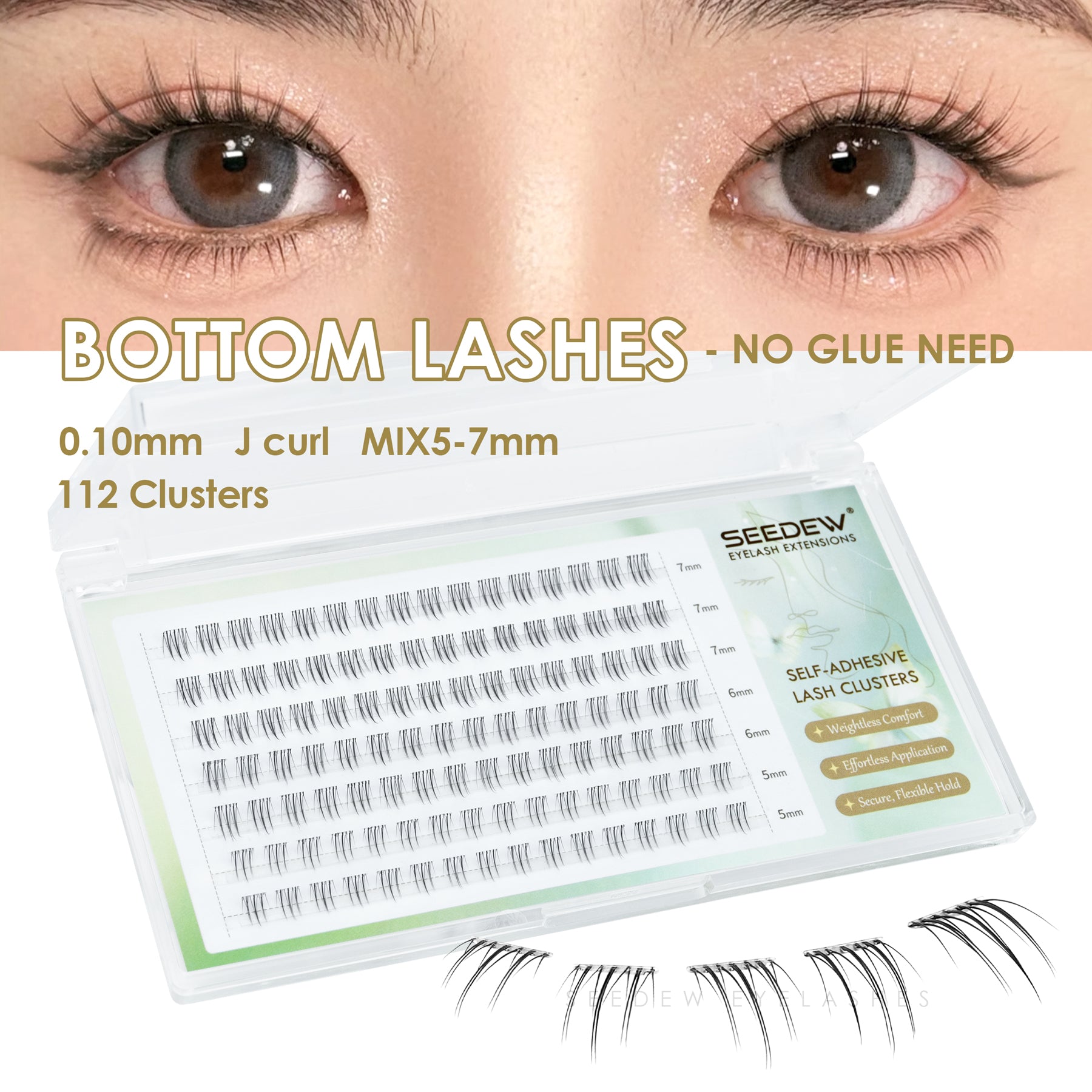 Pop-On Eyelashes - Bottom Lashes Natural Style