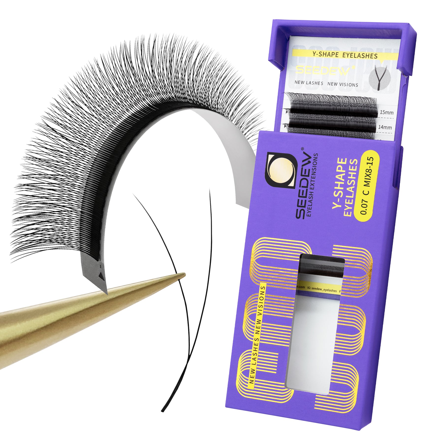 Single Tip 2D Y Eyelash Extensions