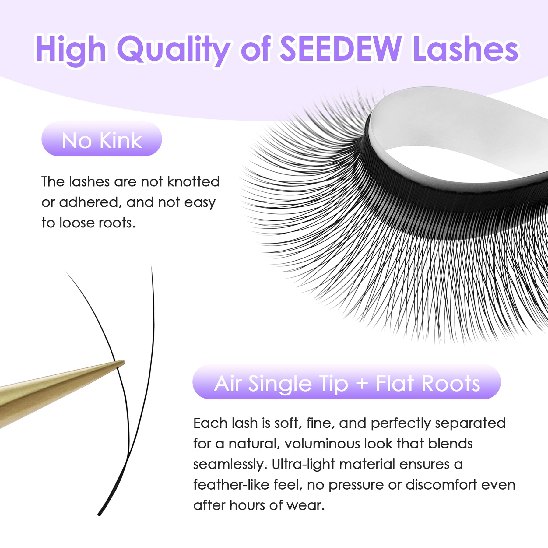 Single Tip 2D Y Eyelash Extensions