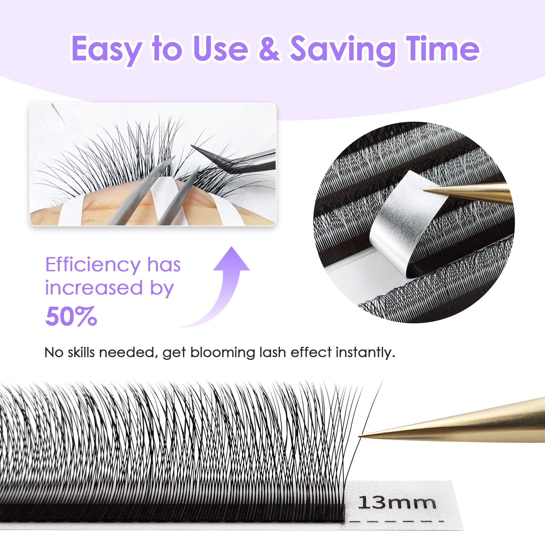 Single Tip 2D Y Eyelash Extensions