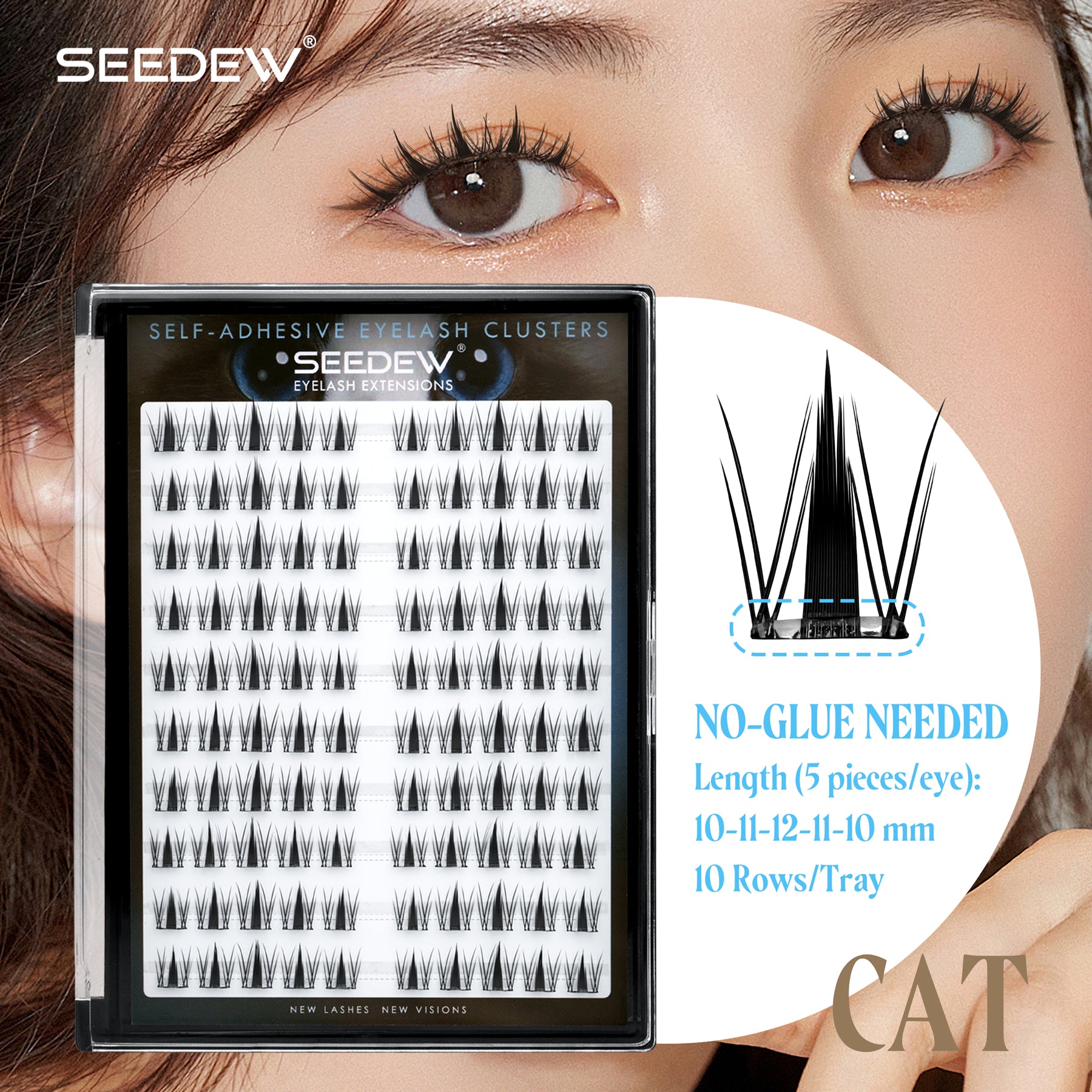 Pop-On Eyelashes - Cat Mist XYT
