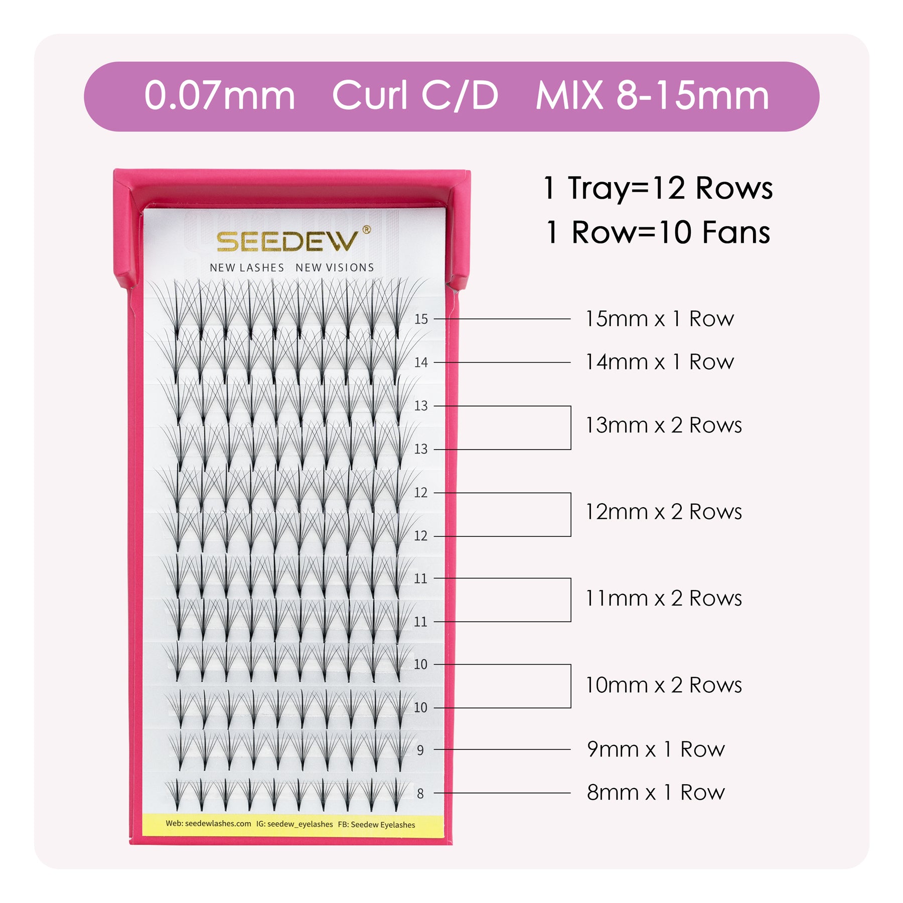 Extensiones de pestañas prefabricadas 6D/10D