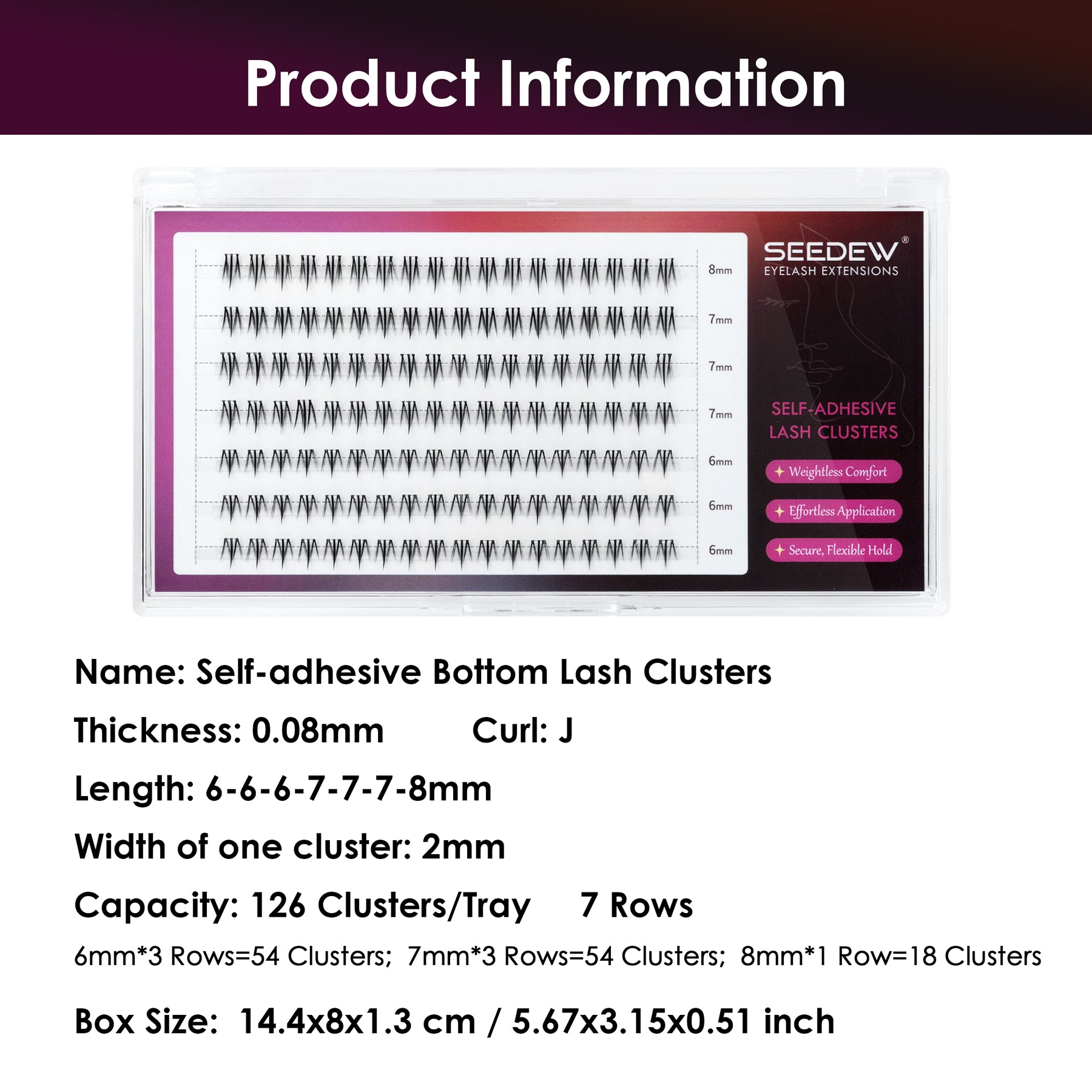 Pop-On Eyelashes - Bottom Lashes Small flame