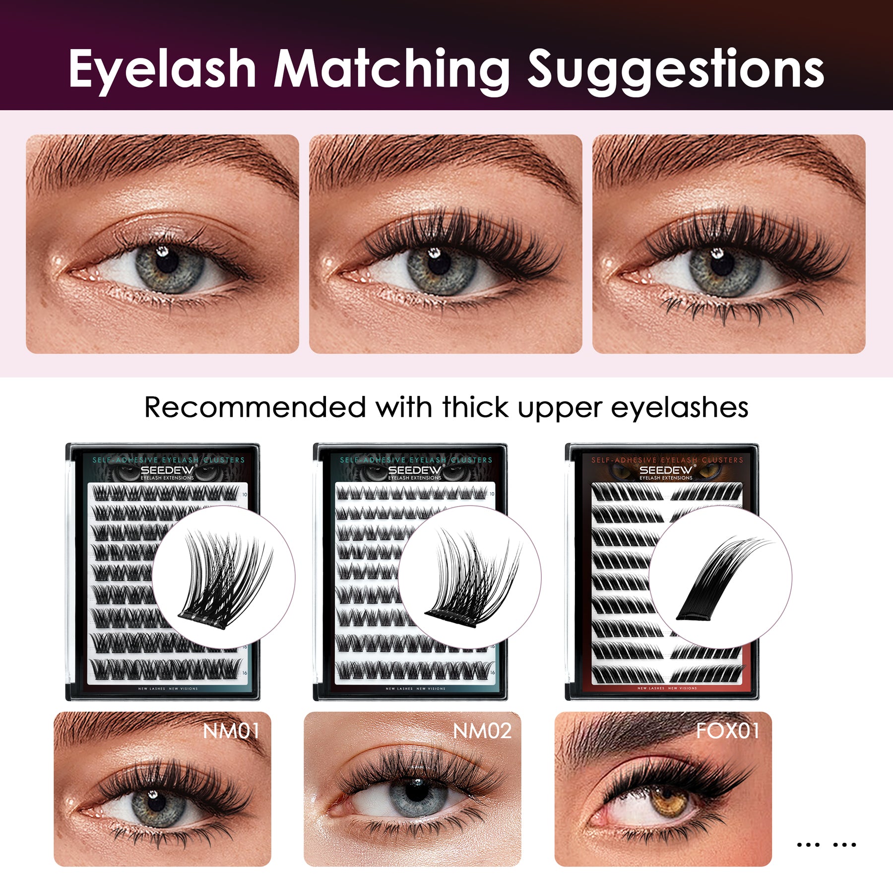 Pop-On Eyelashes - Bottom Lashes Small flame