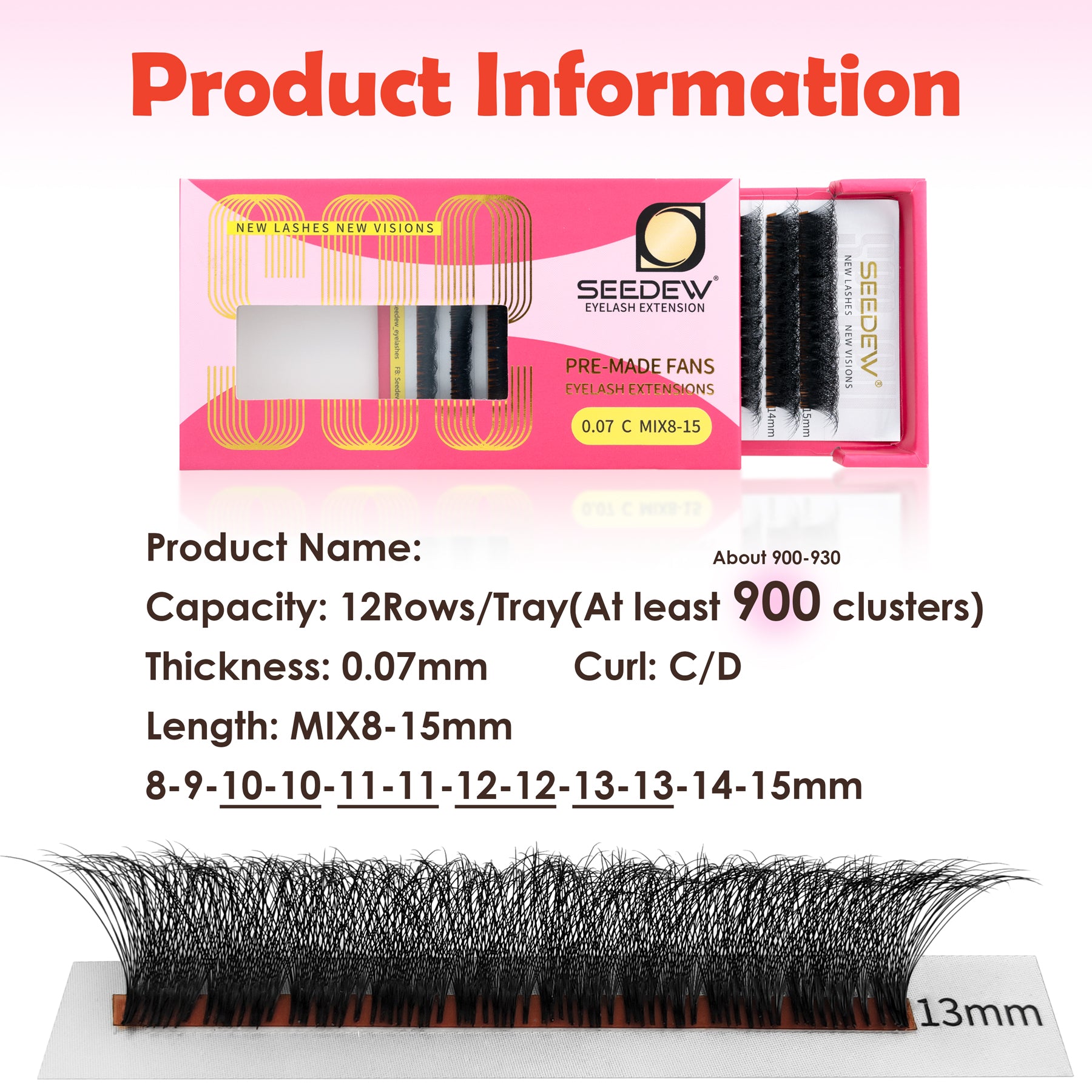 900-930 Fans Premade 10D Eyelash Extensions