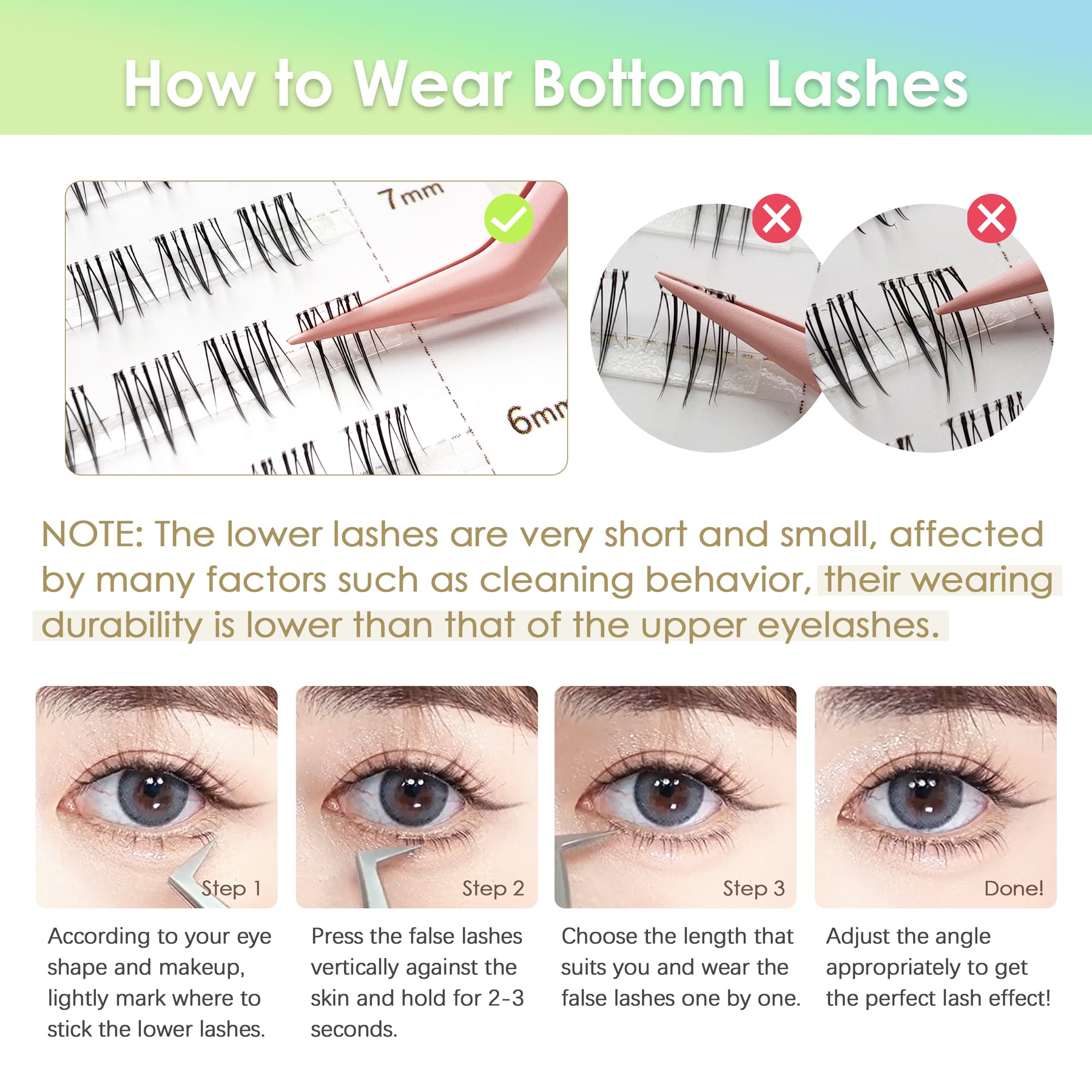 Pop-On Eyelashes - Bottom Lashes Natural Style